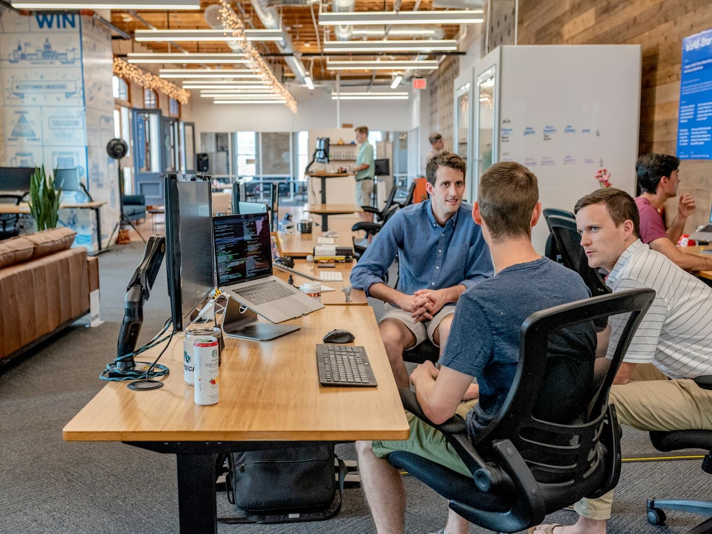 Business owner reviewing website analytics
